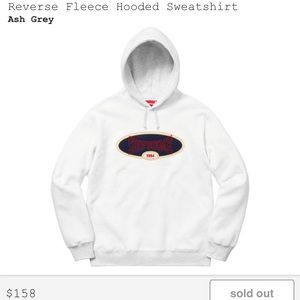 Supreme Reverse Fleece Hooded Sweatshirt Medium